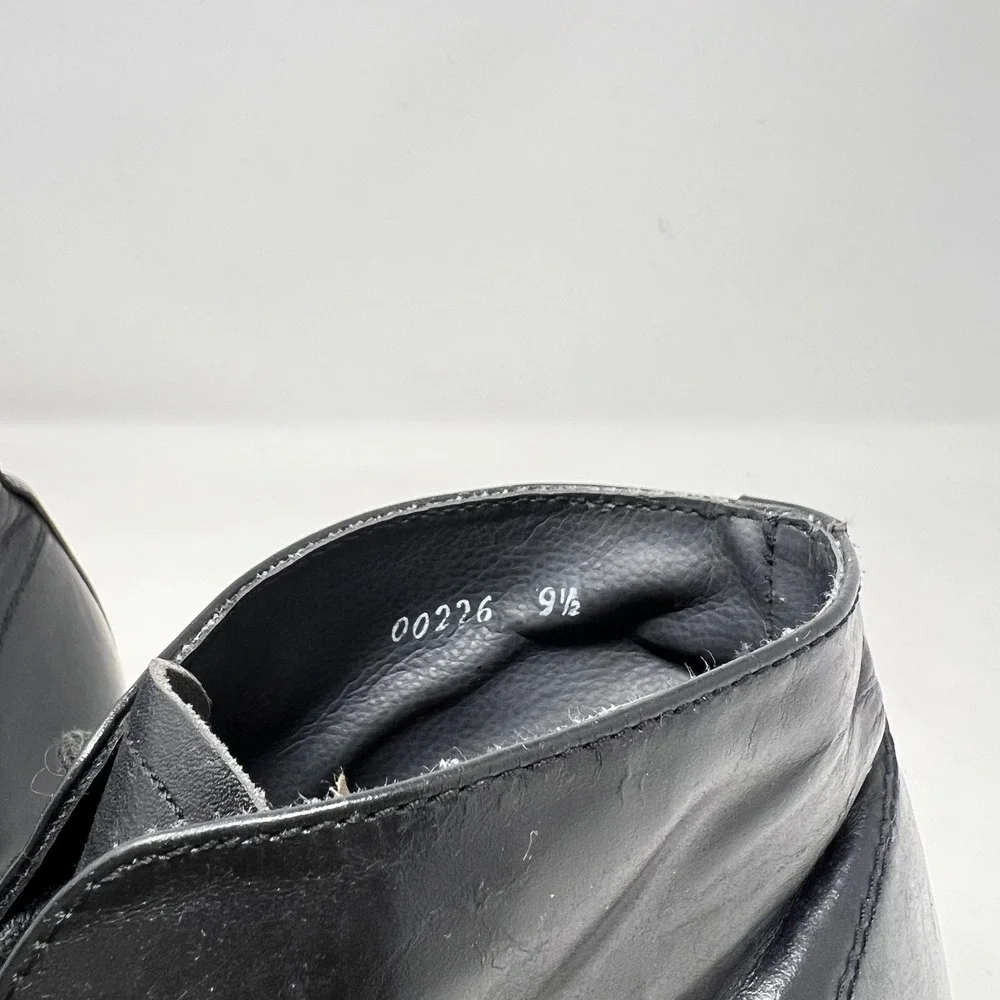 Bertini Men's Black Leather Boots Square‎ Toe Size 9-1/2 #00226